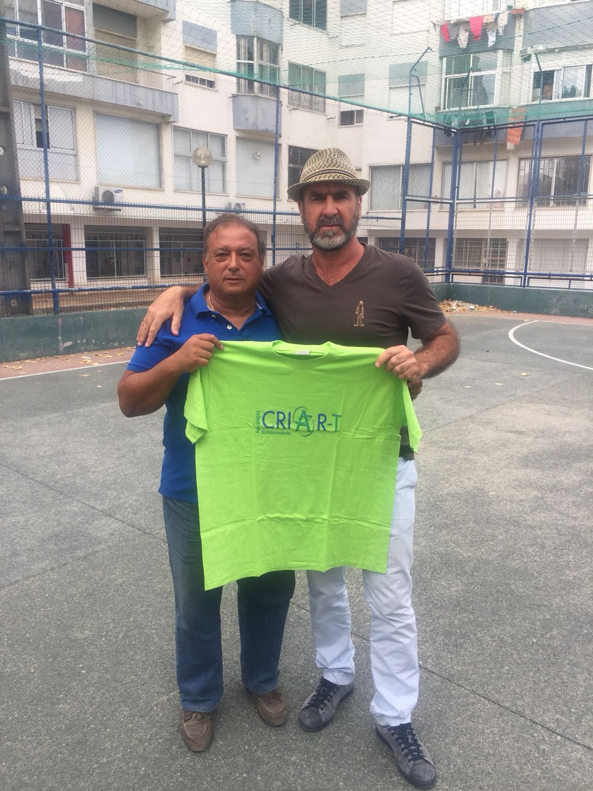 Fernando Marques com Eric Cantona